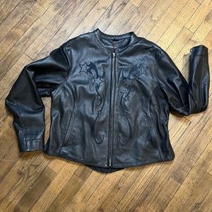 First Classics Breakout Reflective Star Leather Moto Jacket Size XL 794-WR